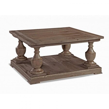 Bassett Miror Co Inc Bassett Mirror T2618-131EC Belgian Luxe Hitchcock Square Cocktail Table - Smoked Barnwood; 34 x 19 x 34 in. T2618-131EC